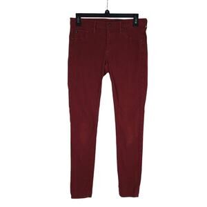 Adriano Goldschmied Womens The Legging Ankle Pants 27 Red Corduroy Skinny Leg